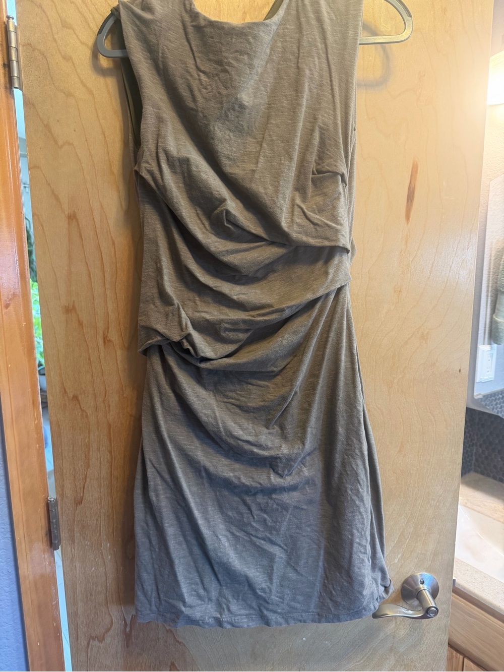 Synergy Organic Clothing Draped Tank Mini Dress in Gray
